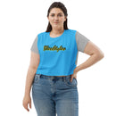 Blue and Silver So sweet crop Shirt