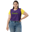 Purple and Yellow So sweet crop Shirt Top