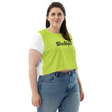 Green and White So sweet crop Shirt