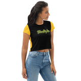 Black and Yellow So sweet crop Top Shirt