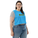 Blue and Silver So sweet crop Shirt