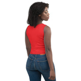 Red Girl Buns crop Shirt Top