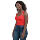 Red Girl Buns crop Shirt Top