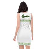 White and green Queen dress