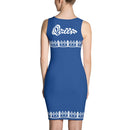 Dark cerulean blue and white Queen dress