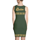 Myrtle green and Harvest gold Queen dress