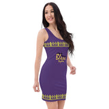 Purple and yellow Queen dress