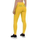 Yellow stretch fitness Leggings