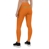 Mango tango orange stretch fitness Leggings