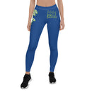 Dark cerulean blue stretch fitness Leggings
