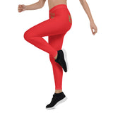 Alizarin red stretch fitness Leggings