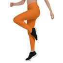 Mango tango orange stretch fitness Leggings