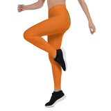 Mango tango orange stretch fitness Leggings