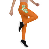 Mango tango orange stretch fitness Leggings