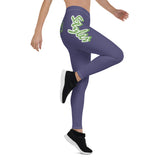 Corn flower purple stretch fitness Leggings