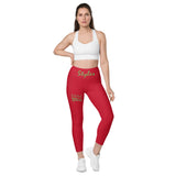 Red sport  pockets Leggings