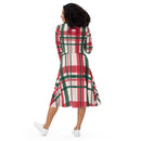 Plaid love yourself long sleeve midi dress