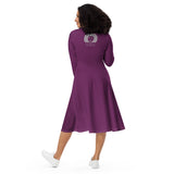 Purple love yourself  long sleeve midi dress