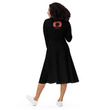 Black love yourself  long sleeve midi dress