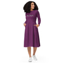 Purple love yourself  long sleeve midi dress