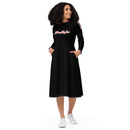 Black love yourself  long sleeve midi dress