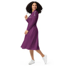 Purple love yourself  long sleeve midi dress