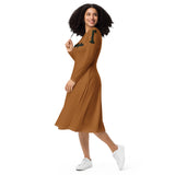 Gold love yourself  long sleeve midi dress