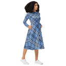 Blue plaid love yourself midi dress