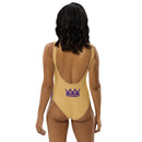 Purple and Gold One-Piece Swimsuit