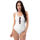 White and Black One-Piece Swimsuit