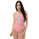Pink and Blue One-Piece Swimsuit