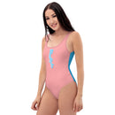 Pink and Blue One-Piece Swimsuit