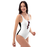 White and Black One-Piece Swimsuit
