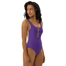 Purple and Gold One-Piece Swimsuit