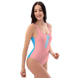 Pink and Blue One-Piece Swimsuit