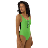 Green and Black One-Piece Swimsuit