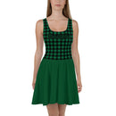 Green plaid casual dress