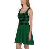 Green plaid casual dress