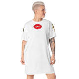 White Lips t-shirt dress