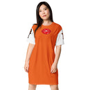 Orange and White  Lips t-shirt dress
