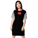 Black and Silver Lips t-shirt dress