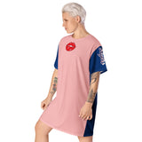 Pink and Blue Lips t-shirt dress