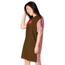 Brown and Pink Lips t-shirt dress