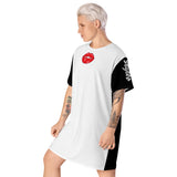 White and Black Lips t-shirt dress