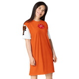 Orange and White  Lips t-shirt dress
