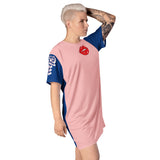 Pink and Blue Lips t-shirt dress