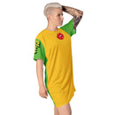 Yellow and Green Lips t-shirt dress