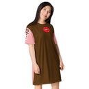 Brown and Pink Lips t-shirt dress