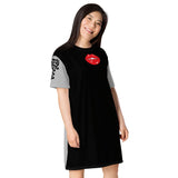 Black and Silver Lips t-shirt dress