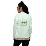 Honey Dew Green Leopard Bomber Jacket